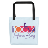 100% Human Being (Light Blue Tote Bag)