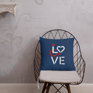 pillow showing love for the special needs community heart disability wheelchair diversity awareness acceptance disabilities inclusivity inclusion