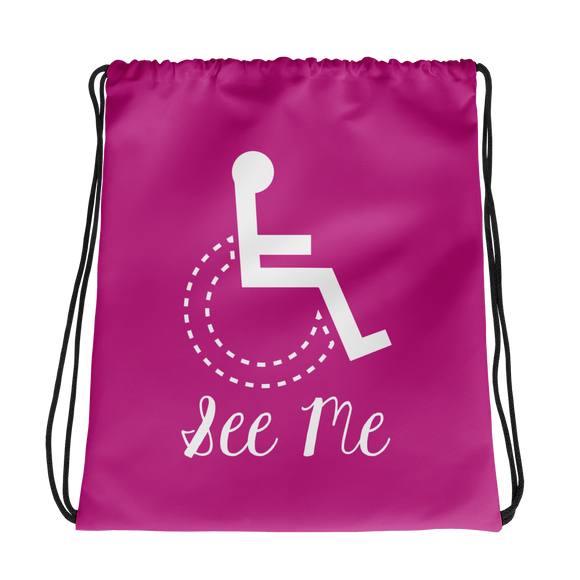 drawstring bag Shirt see me not my disability wheelchair inclusion inclusivity acceptance special needs awareness diversity