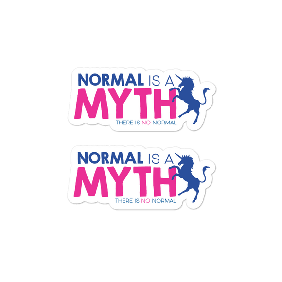 stickers normal is a myth unicorn peer pressure popularity disability special needs awareness inclusivity acceptance activism