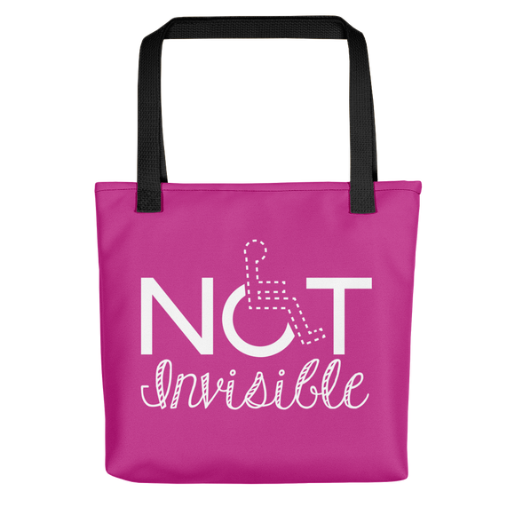 Tote bag invisible disability special needs awareness diversity wheelchair inclusion inclusivity acceptance