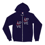 Zip-Up Hoodie Sweater showing love for the special needs community heart disability wheelchair diversity awareness acceptance disabilities inclusivity inclusion