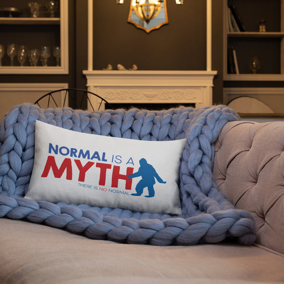 pillow normal is a myth big foot yeti sasquatch peer pressure popularity disability special needs awareness inclusivity acceptance activism