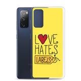 Love Hates Labels (Yellow Samsung Case)