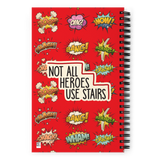 Not All Heroes Use Stairs (Spiral Notebook) Comic Book Speech Bubbles Pattern