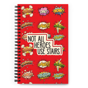 Not All Heroes Use Stairs (Spiral Notebook) Comic Book Speech Bubbles Pattern