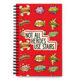 Not All Heroes Use Stairs (Spiral Notebook) Comic Book Speech Bubbles Pattern