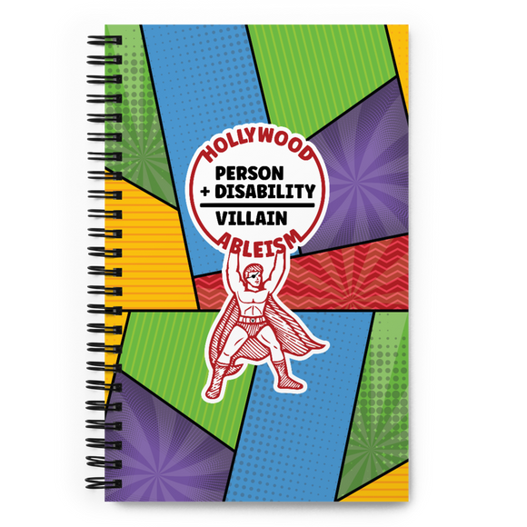 Hollywood Ableism: Person + Disability = Villain (Spiral Notebook Comic Pattern)