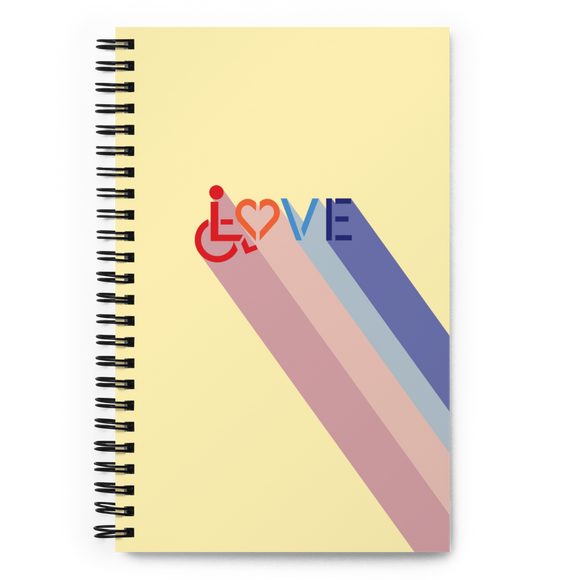 Love for the Disability Community (Rainbow Shadow) Spiral notebook