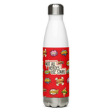 Not All Heroes Use Stairs (Stainless Steel Water Bottle) Comic Book Speech Bubbles Pattern