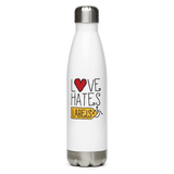 Love Hates Labels Stainless Steel Water Bottle