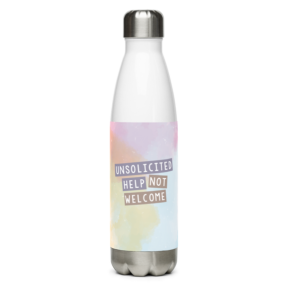 Unsolicited Help Not Welcome (Colorful) Stainless Steel Water Bottle