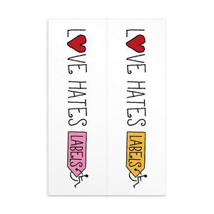 Love Hates Labels (2 Bookmarks)