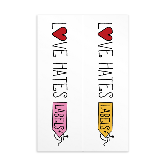Love Hates Labels (2 Bookmarks)