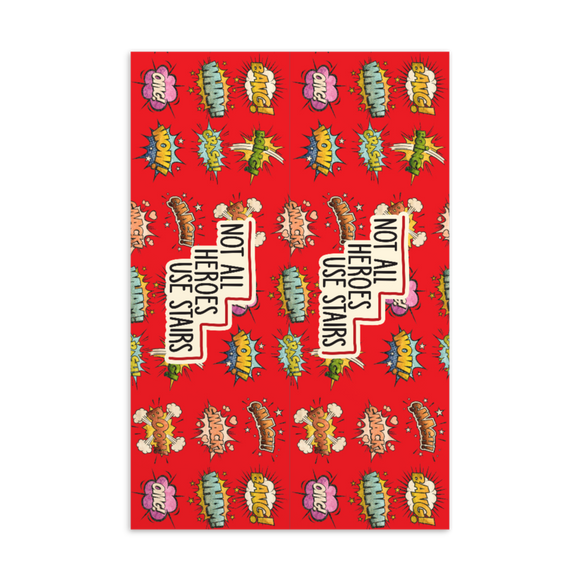 Not All Heroes Use Stairs (2 Bookmarks) Comic Book Speech Bubbles Pattern