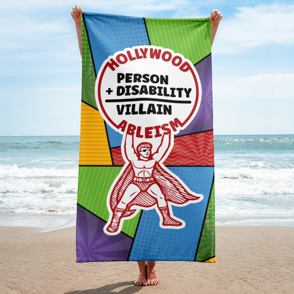 Hollywood Ableism: Person + Disability = Villain (Beach Towel Comic Pattern)