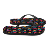 Normal is a Myth (Bigfoot, Mermaid, Unicorn & Loch Ness Monster Pattern) Flip-Flops