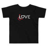 LOVE (for the Disability Community) Kid's Black T-Shirt