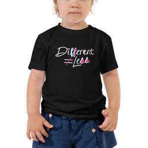 Different Does Not Equal Less (As Seen on Netflix's Raising Dion) Kid's T-Shirt White Text