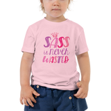 Sass is Never Wasted (Pink Design) Kid's T-Shirt