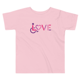 LOVE (for the Disability Community) T-Shirt (Girl's Colors)