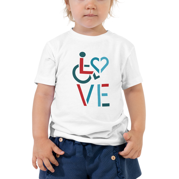 LOVE (for the Special Needs Community) Kid's T-Shirt Stacked Design 3 of 3