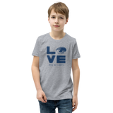 Love Sees No Limits (Halftone Stacked Design, Youth T-Shirt)