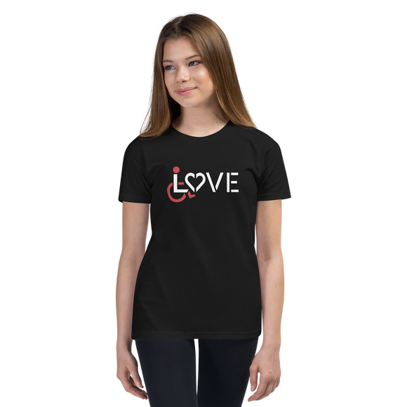 LOVE (for the Disability Community) Youth T-Shirt Dark Colors