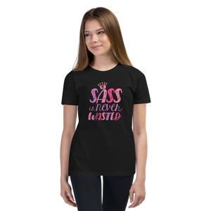 Sass is Never Wasted (Pink Design) Youth T-Shirt
