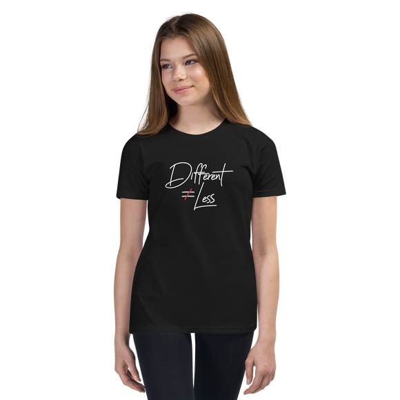 Different Does Not Equal Less (Original Clean Design) Youth Dark Color T-Shirts