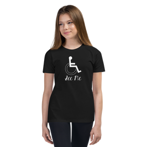 See Me (Not My Disability) Youth Dark Color Shirts (Fancy Font)