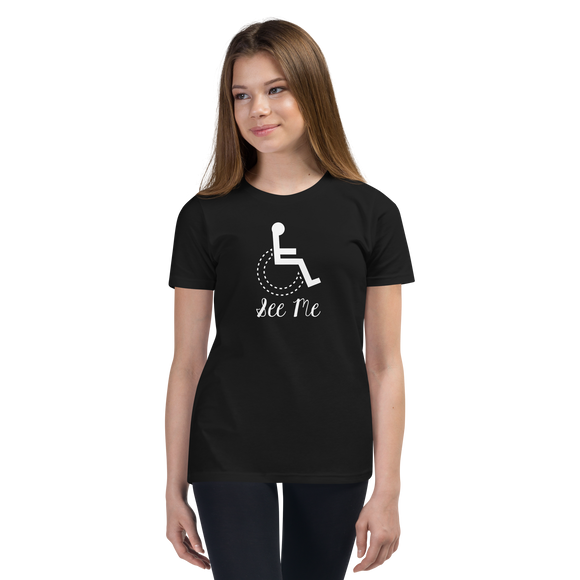 See Me (Not My Disability) Youth Dark Color Shirts (Fancy Font)