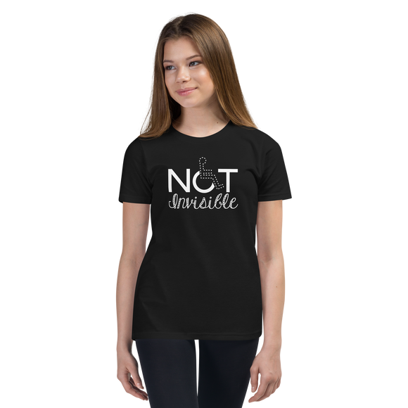 Not Invisible (Youth Dark Color T-Shirts - Fancy Font)
