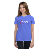 LOVE (for the Disability Community) Youth T-Shirt Dark Colors