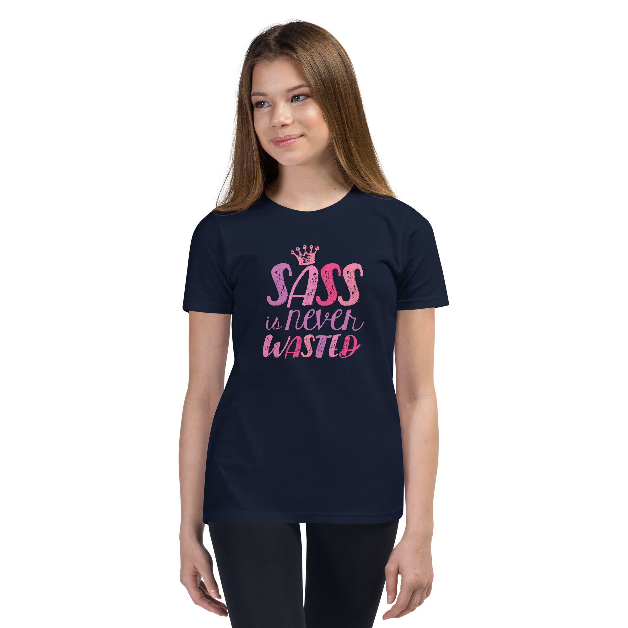 Sass is Never Wasted (Pink Design) Youth T-Shirt – Sammi Haney