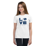 Love Sees No Limits (Halftone Stacked Design, Youth T-Shirt)