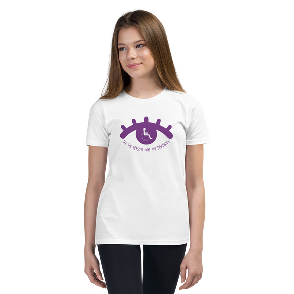 See the Person, Not the Disability (Eyelash Design) Youth Light Color T-Shirts