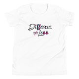 Different Does Not Equal Less (As Seen on Netflix's Raising Dion) Youth Light Color T-Shirts